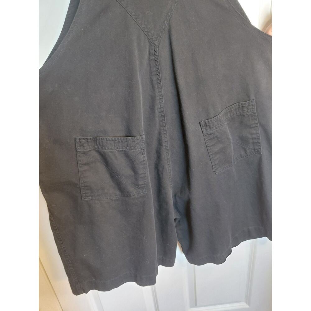 Vintage Forelli Black Cotton Utility Short Overalls Grunge Workwear Size 20 Plus - Picture 14 of 14